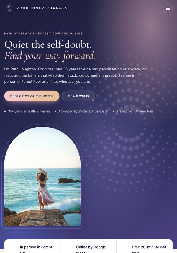 The Your Inner Changes website on an iPad